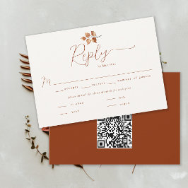 Autumn Foliage Terracotta Casamento outono QR RSVP