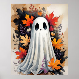 Autumn Ghost - Cozy Halloween & Fall Poster