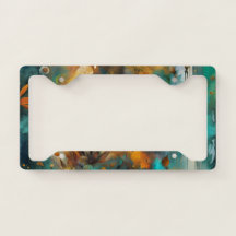 Autumn Harvest Teal Rust Abstrato Dourado