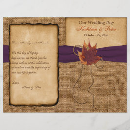 Autumn Leaves, FAUX Burlap WedProgram