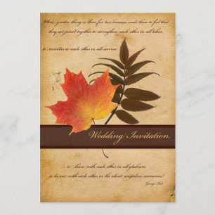 Autumn Leaves no Convite para Casamento de Papel E