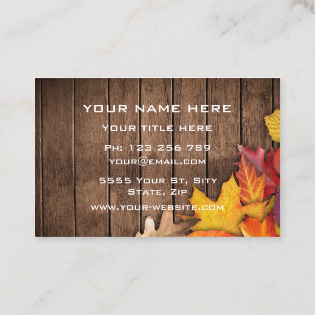 Autumn Leaves no Modelo de cartão de negócios de M (Verso)