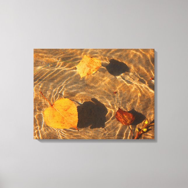 Autumn Leaves On Water Canvas por RoseWrites (Frente)