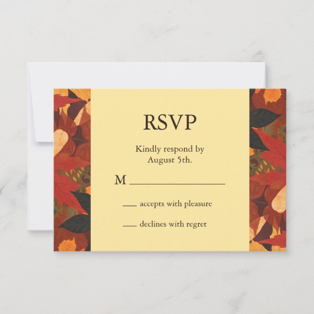Autumn Leaves Wedding RSVP (Frente)