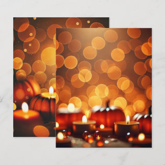 Autumn Lit Pumpkins Bokeh Scrapbook