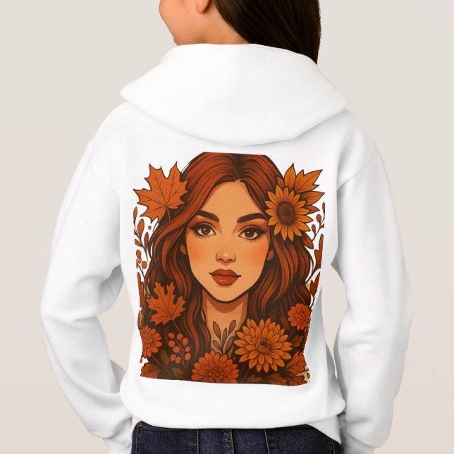 Autumn Muse - Mulher com Flores de Queda (Verso)