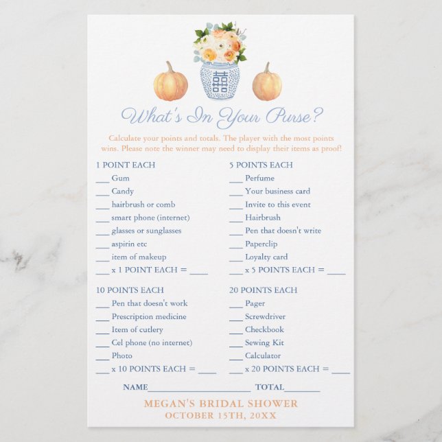 Autumn O Que Está No Seu Jogo De Chás de panela (Frente)