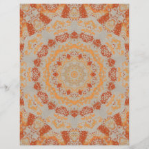 Autumn Orange Cinza Kaleidoscope Patterno