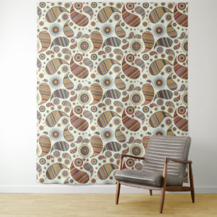 Autumn Paisley Pattern Wall Tapeçaria