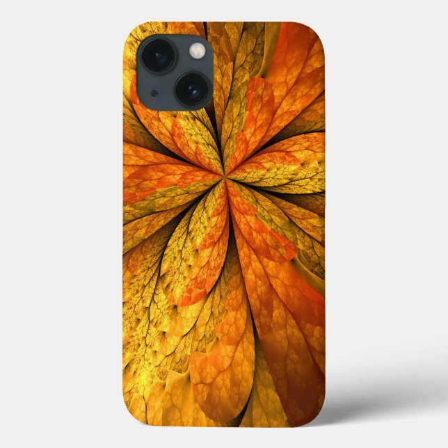 Autumn Plant, Modern Abstrato Fractal Art Leaf (Verso)