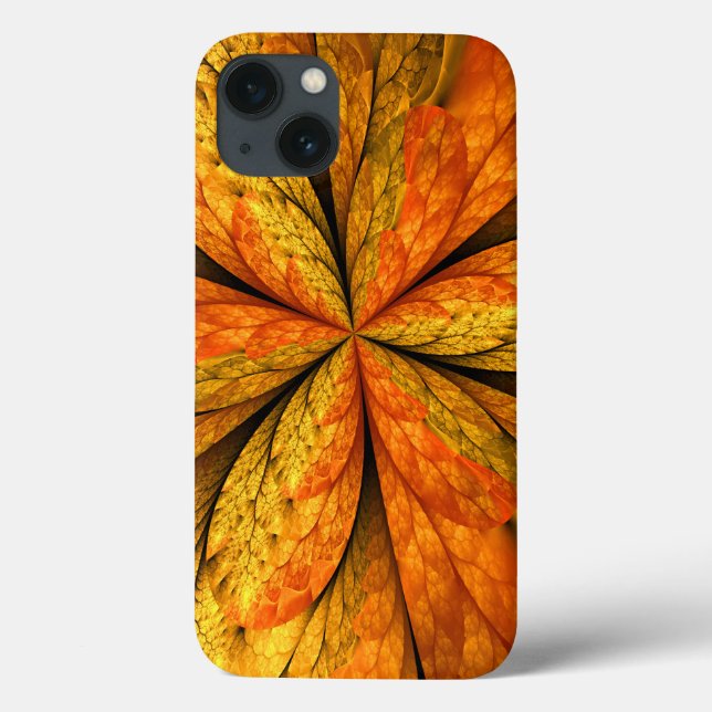Autumn Plant, Modern Abstrato Fractal Art Leaf (Verso)