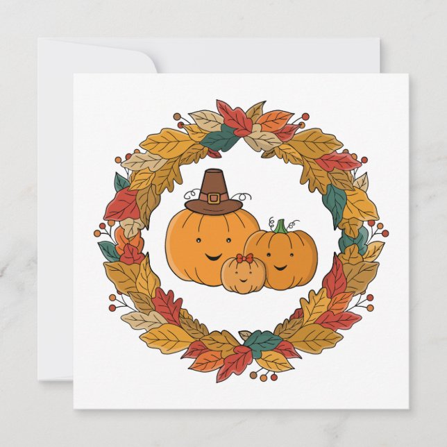 Autumn Pumpkin Family Wreath (Frente)