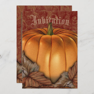 Autumn Pumpkin Halloween ou Fall Convite de festas