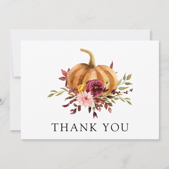 Autumn Pumpkin Obrigado Cartão Postal (Frente)