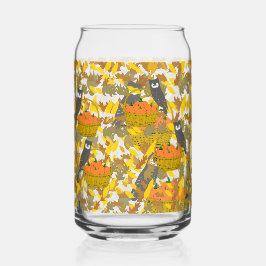 Autumn Pumpkin Pattern Can Glass for Fall Drinks