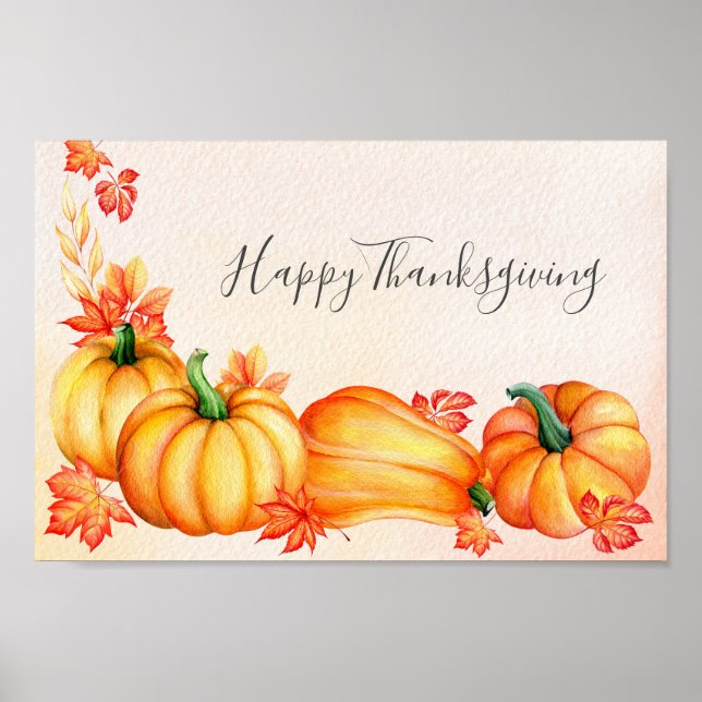 Autumn Pumpkin | Thanksgiving Poster (Frente)