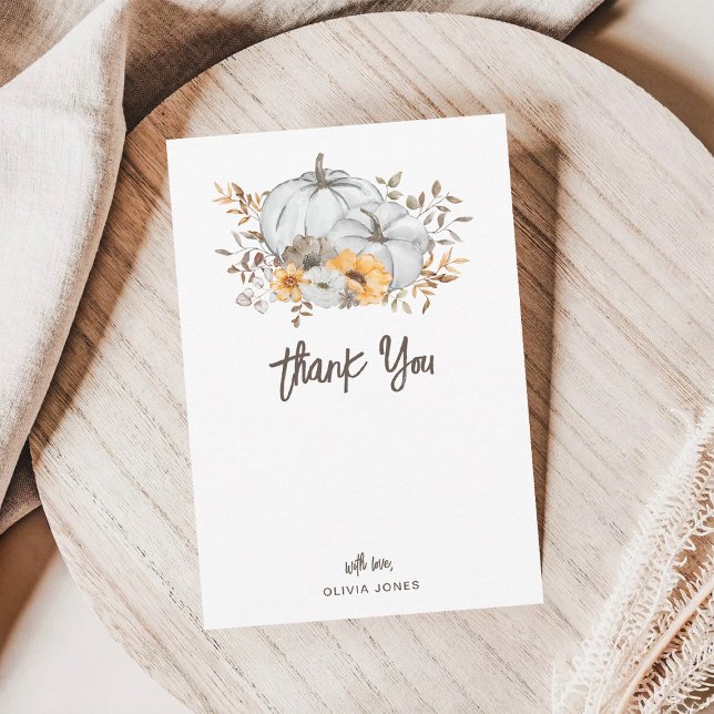 Autumn Pumpkins Baby Obrigado Cartão personalizado (Criador carregado)