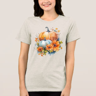 Autumn Pumpkins com Flores e Folhagem