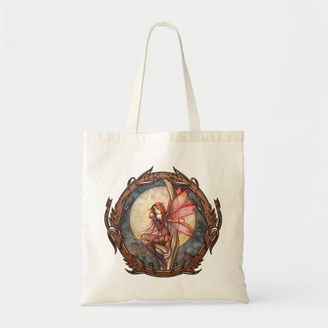 Autumn Red Fantasy Fairy Large Bolsa (Frente)
