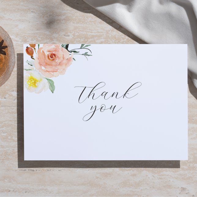 Autumn Rustic Floral Wedding Flat Cartões de agrad (Criador carregado)