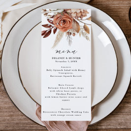 Autumn Rustic Floral Wedding Menu Alto