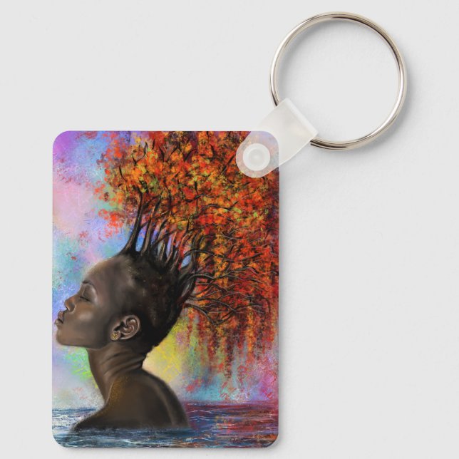 Autumn Sentando Chaveiro Pintura (Verso)