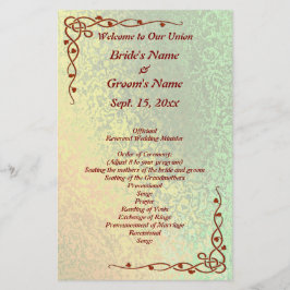 Autumn Shades Green e Yellow Weding Med Flyer