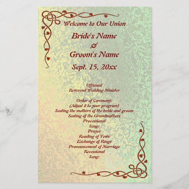 Autumn Shades Green e Yellow Weding Med Flyer (Frente)