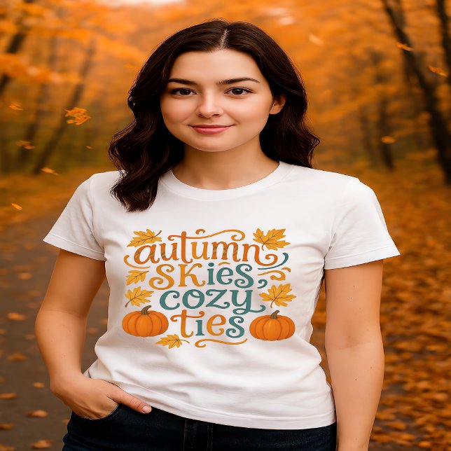 Autumn Skies Cozy Gravatas - Tipografia de queda (Criador carregado)