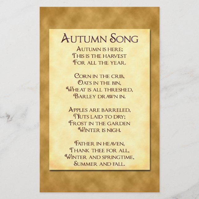 Autumn Song Harvest Poem Flyer (Frente)