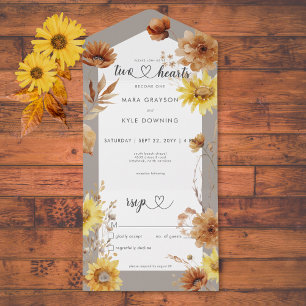 Autumn Sunflower Taupe & White Sem Janto