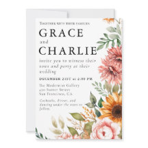 Autumn Sunflower Watercolor Convite para Casamento