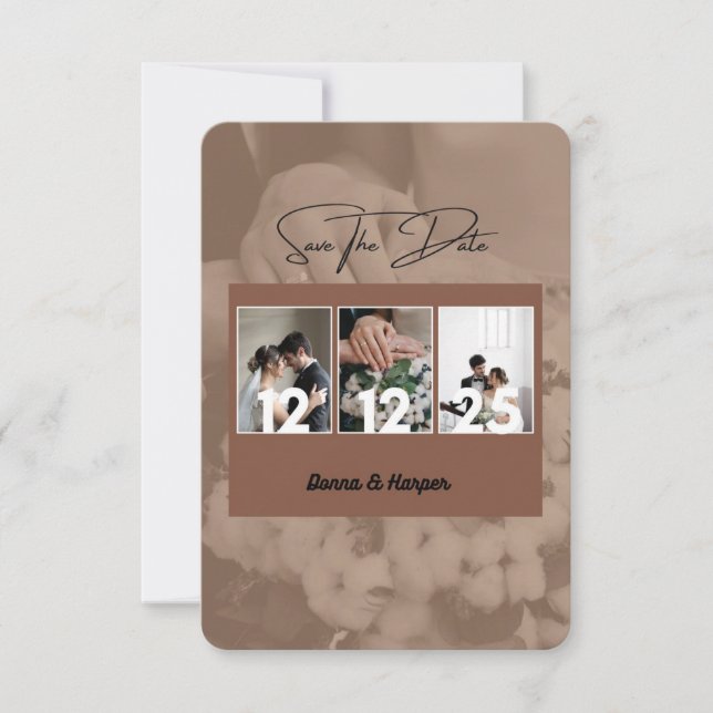 Autumn Themed Weding Date Card (Frente)