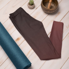 Autumn Trend Color Mahogany Brown Ombre Leggings