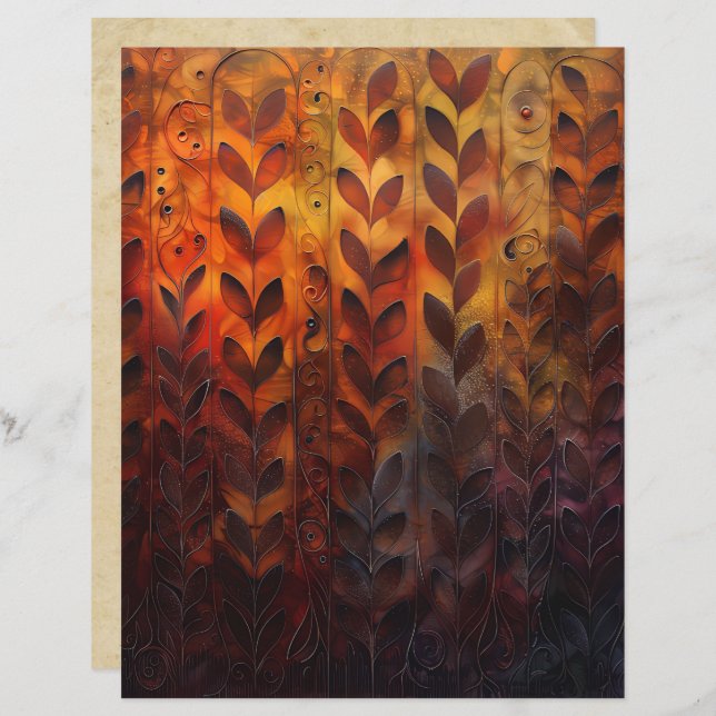 Autumn Vines e Folhas de Papel Sapbook (Frente/Verso)