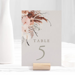 Autumn Watercolor Boho Wedch Table Number