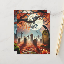 Autumn Whimsigoth Misty Graveyard Scrapbook Paper