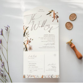 Autumn Wildflower Beige Casamento de Selo e Envio