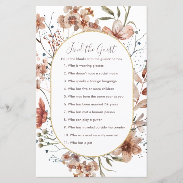 Autumn Wildflower Find the Guest game (Frente)