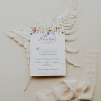 Autumn Wildflower Wedding Menu Choice RSVP