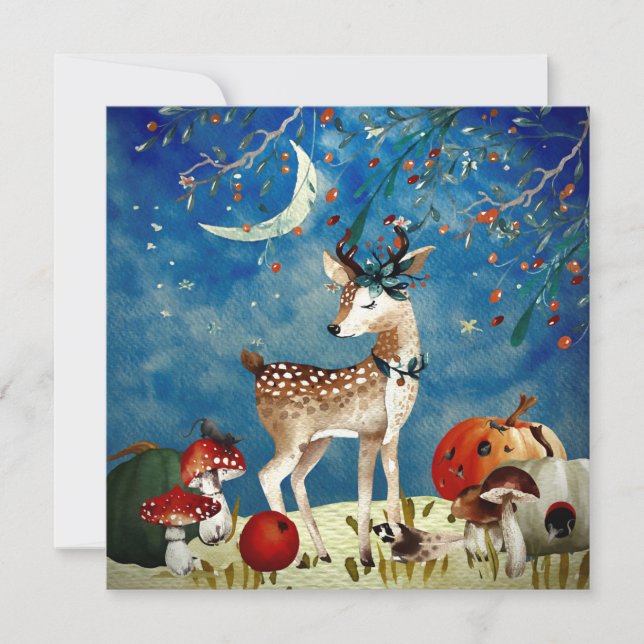 Autumn Woodland Friends Deer Forest Ilustration (Frente)