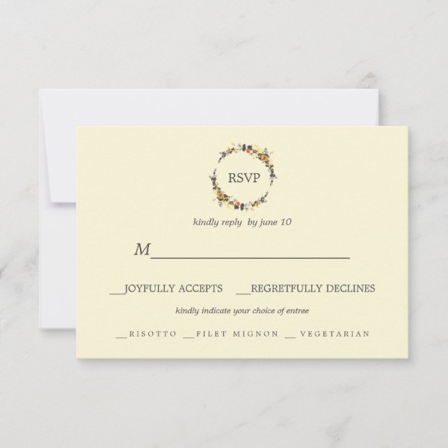 Autumn Wreath | Escolha da refeição RSVP de Casame (Frente)