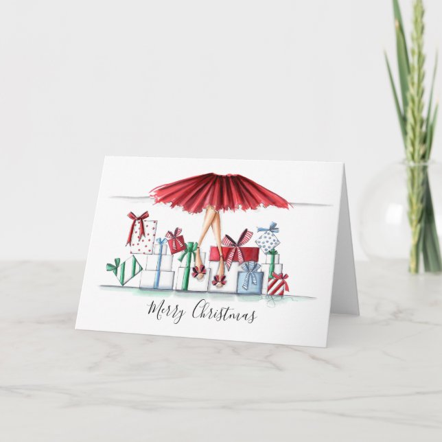 Auxiliar de Papais noeis de cartões de Natal ilust (Frente)