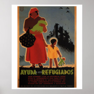 Auxílio posters do _Propaganda dos refugiados (a