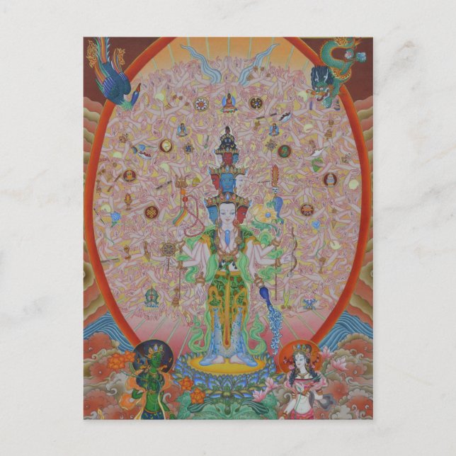 Avalokiteshvara de Mil Braços Cartão Postal (Frente)