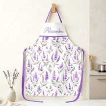 Avanal Verde Lavanda Nome Personalizado Avental