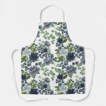 Avançal de Impressão Total Floral Azul