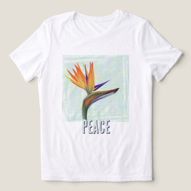 Ave de Paraíso Pintada à Mão PEACE  (Design frontal)