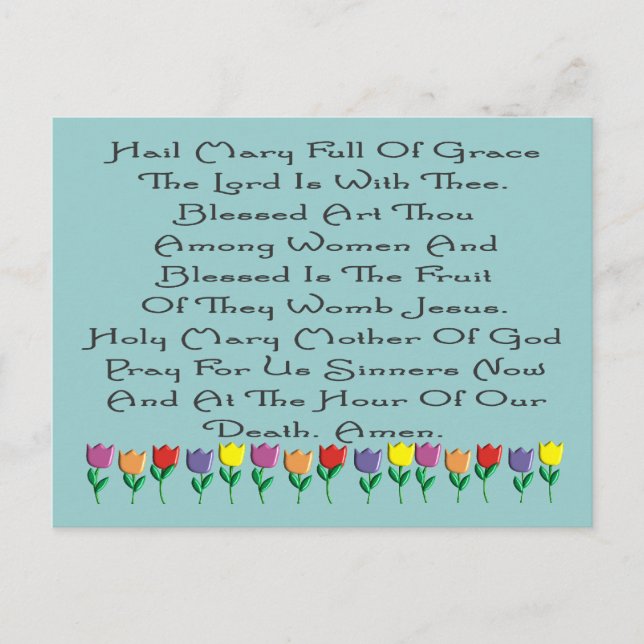 Ave Maria Oração Católica Presentes e Cartões (Frente)