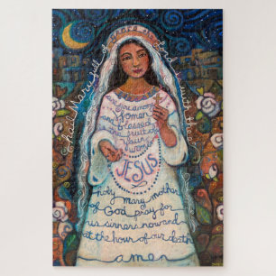 Ave Maria orando quebra-cabeça contemplativa